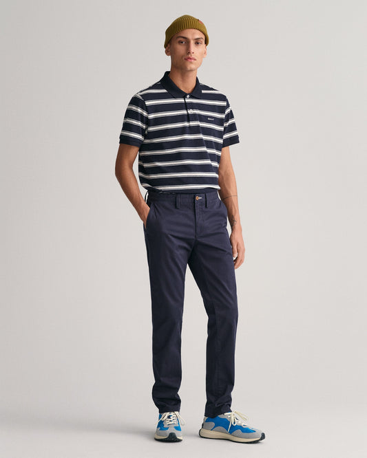 Herren Slim Fit Twill Chinos - MARINE