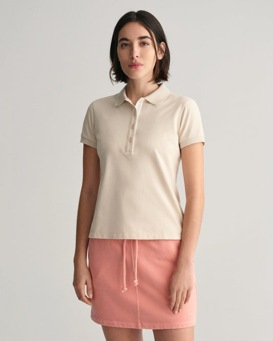 Polo piqué à col contrasté pour femme - SOFT OAT
