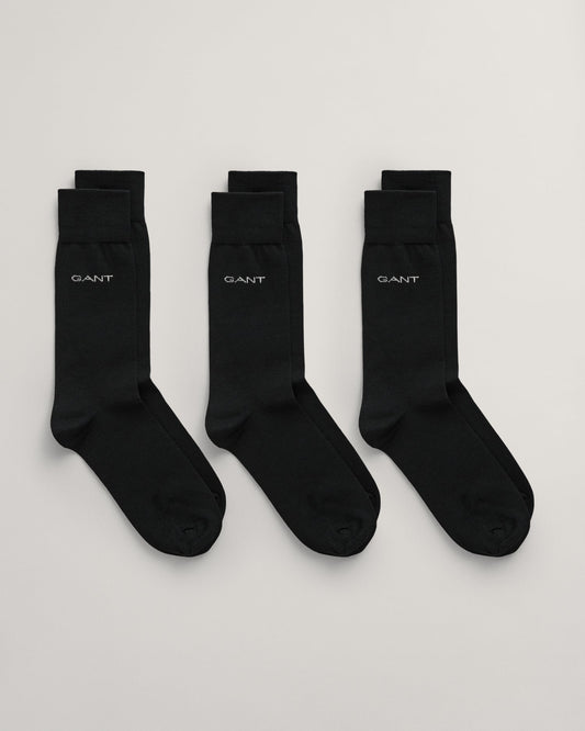 Herrensocken aus merzerisierter Baumwolle im 3er-Pack – SCHWARZ