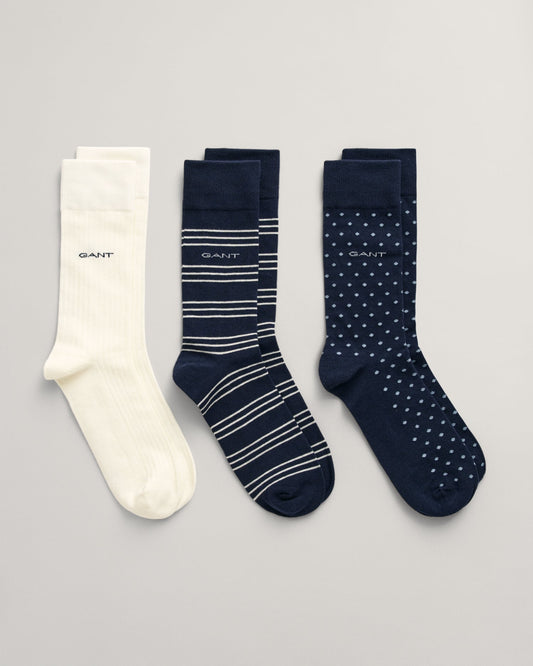3er-Pack gemusterte Socken für Herren - ABENDBLAU