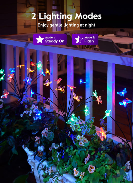 💐Chikalabs Garden Solar Garden Lights, 2 Lighting Modes
