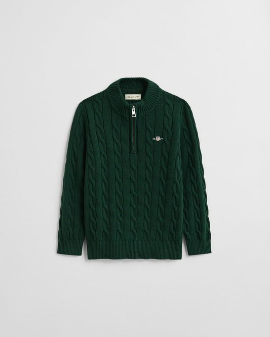 Kids Cotton Cable Half-Zip Sweater
