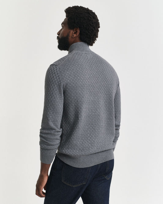 Micro Textured Half-Zip Sweater