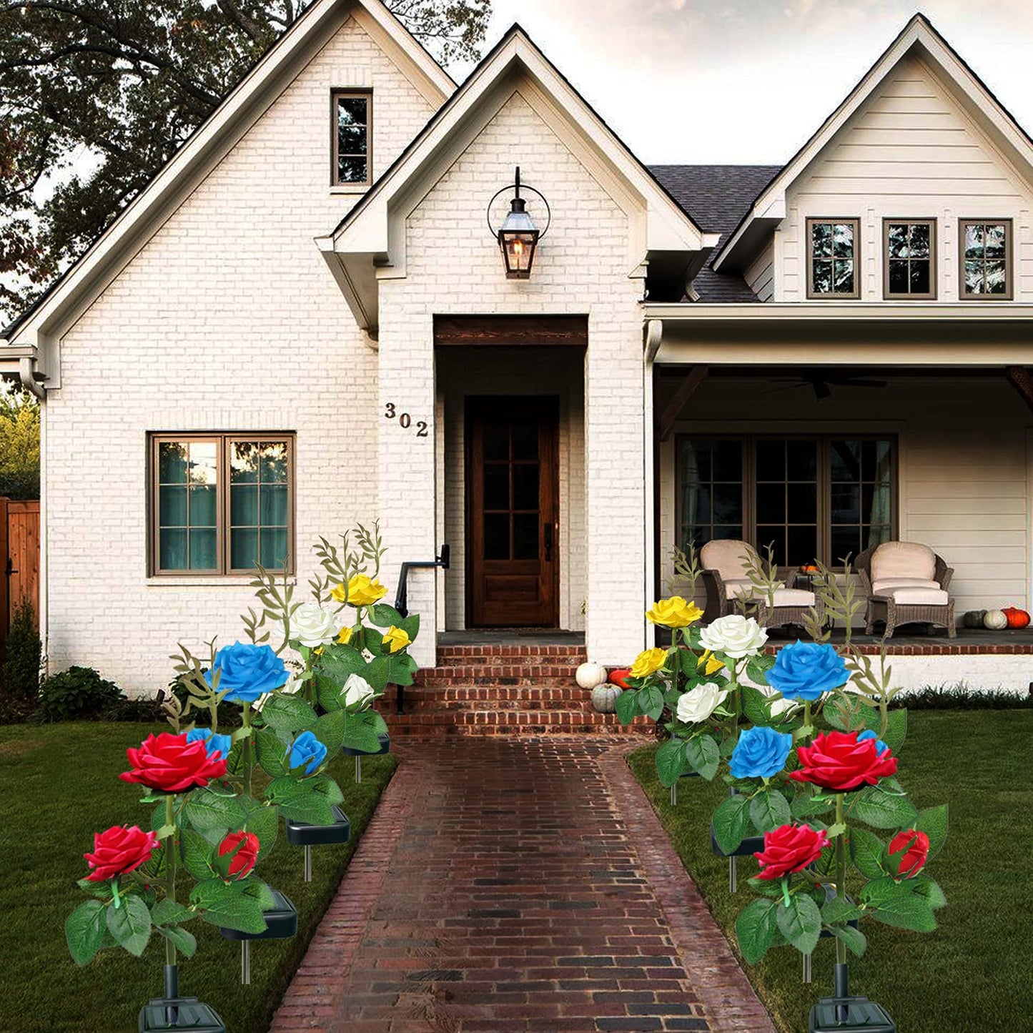 [🏆49% OFF]Chikalabs Garden Rose Solar Flower Stake Lights