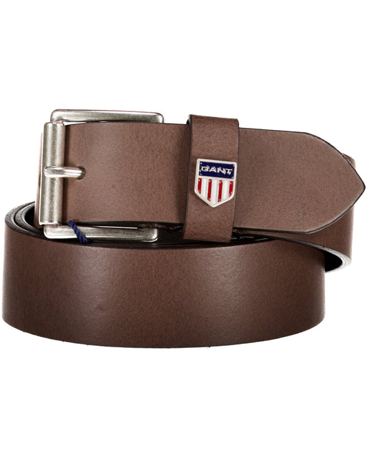 Herren Retro Shield Ledergürtel - DELICIOSO BRAUN 