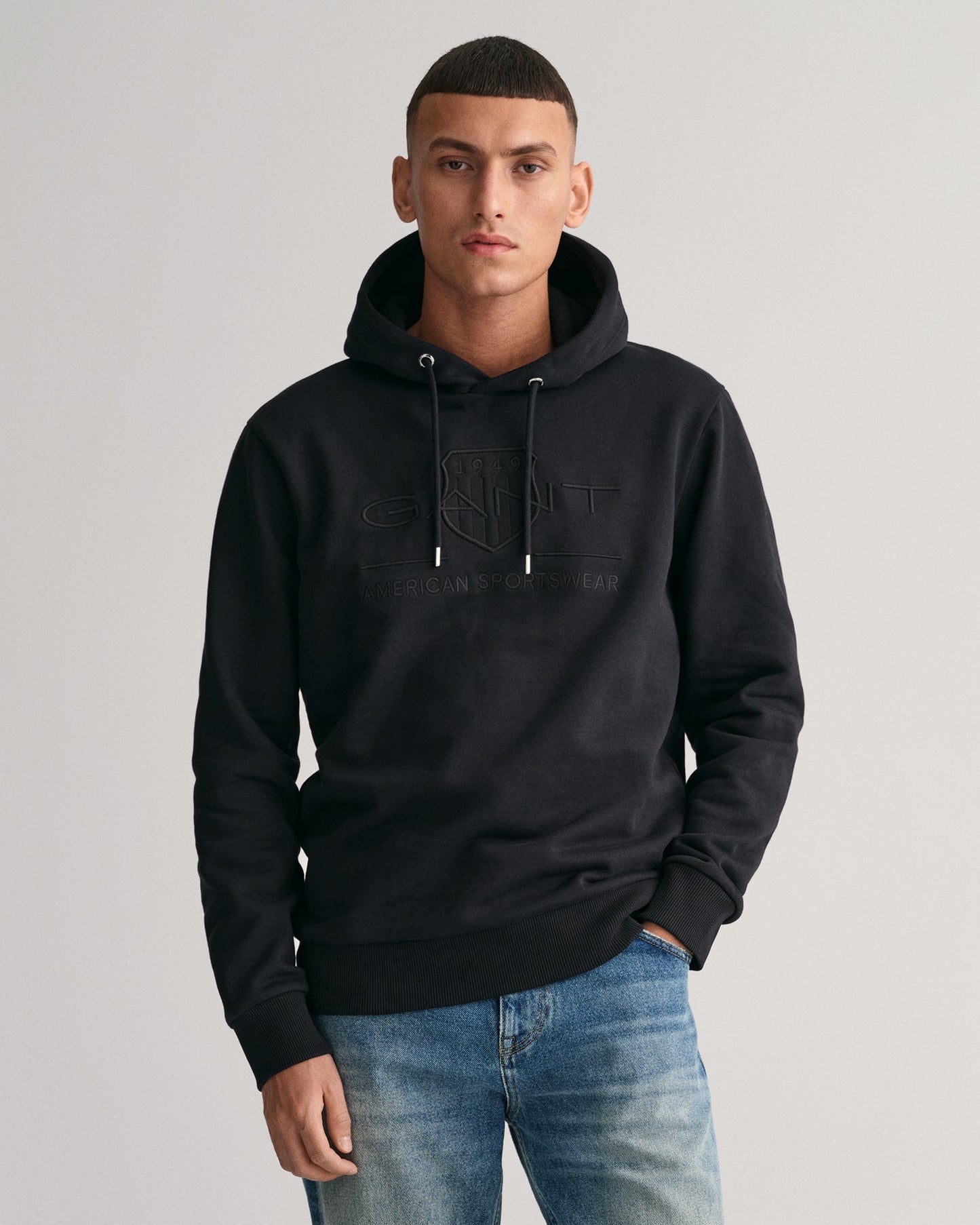 Sweat à capuche Tonal Shield pour homme - NOIR 