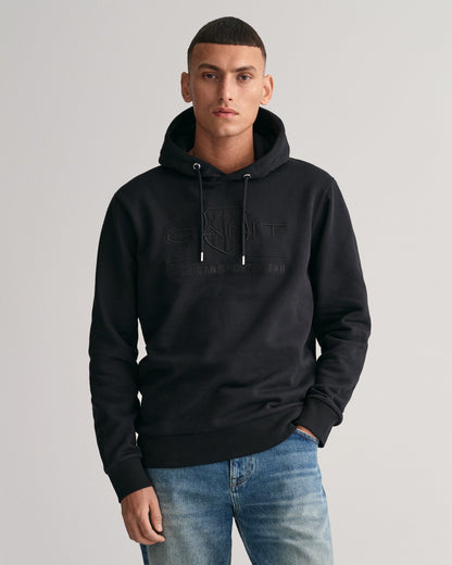 Sweat à capuche Tonal Shield pour homme - NOIR 