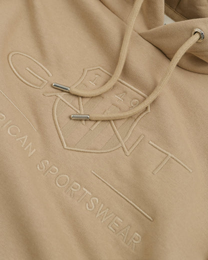 Sweat à capuche Tonal Shield pour homme - BEIGE BÉTON 