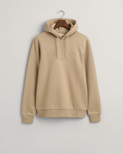 Sweat à capuche Tonal Shield pour homme - BEIGE BÉTON 