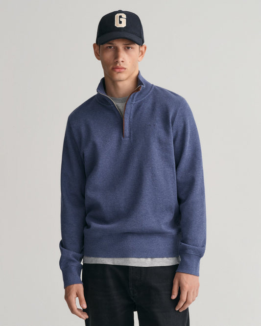 Sacker Rib Half-Zip Sweatshirt für Herren - DUNKLES JEANSBLAU MELANGE 