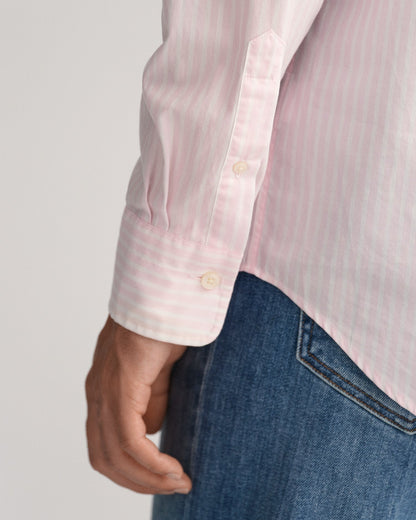 Chemise en popeline rayée coupe classique pour homme - ROSE CLAIR 
