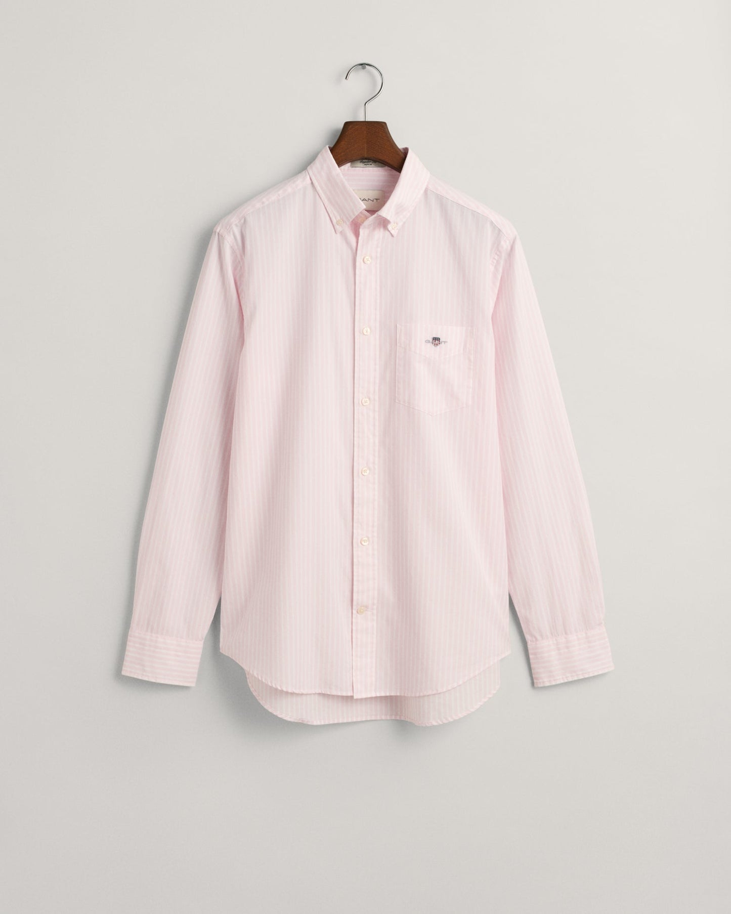 Chemise en popeline rayée coupe classique pour homme - ROSE CLAIR 