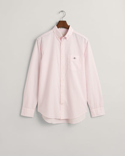 Chemise en popeline rayée coupe classique pour homme - ROSE CLAIR 