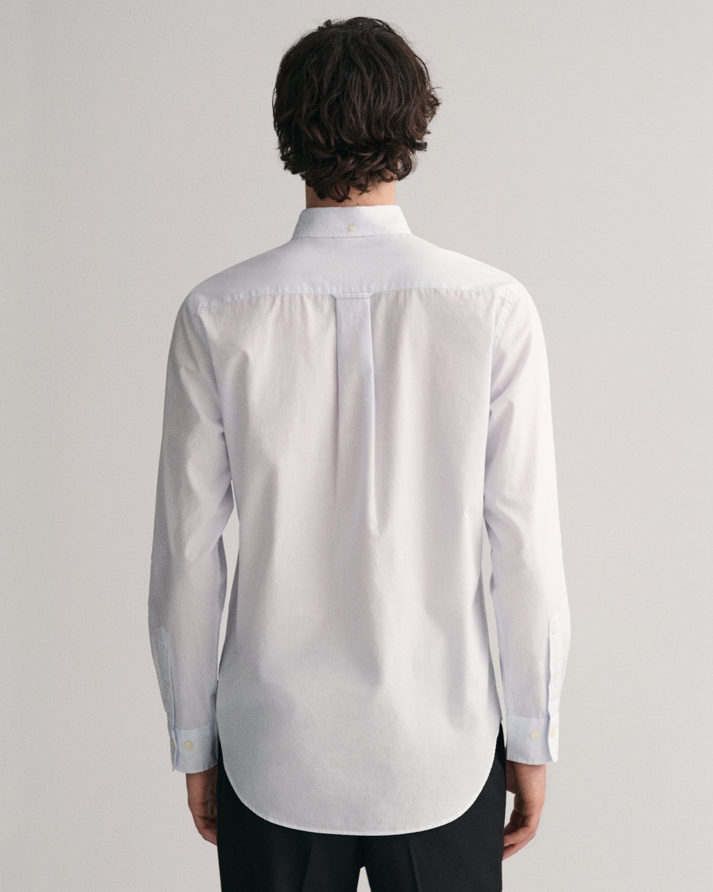 Herren-Popelinehemd mit Banker-Streifen in normaler Passform – HELLBLAU 