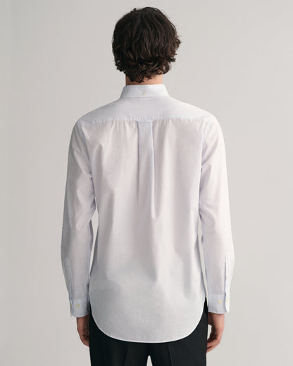 Herren-Popelinehemd mit Banker-Streifen in normaler Passform – HELLBLAU 