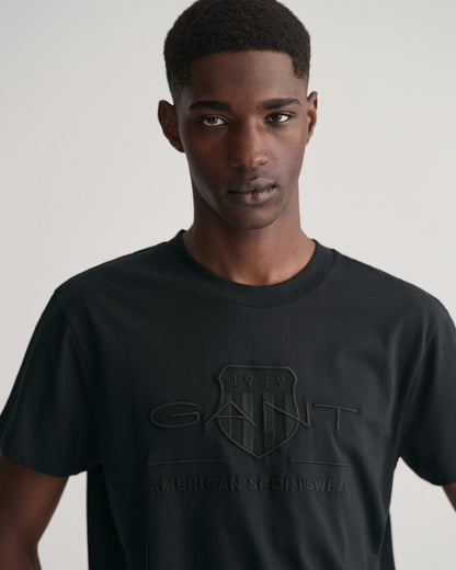 T-shirt Tonal Shield pour homme - NOIR 