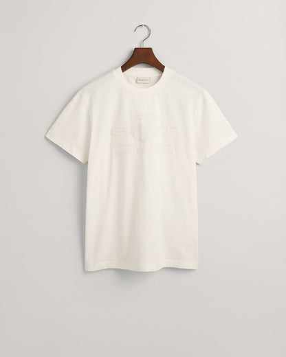 Men's Tonal Shield T-Shirt - EGGSHELL