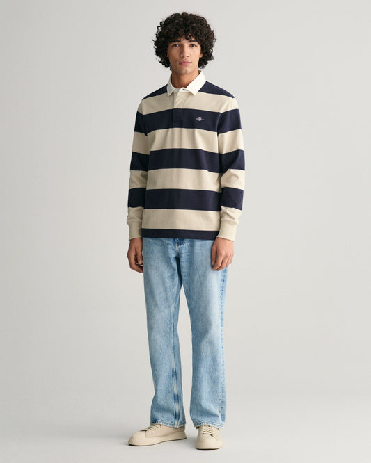 Heavy Rugger mit Schildstreifen für Herren – SEIDIGES BEIGE 