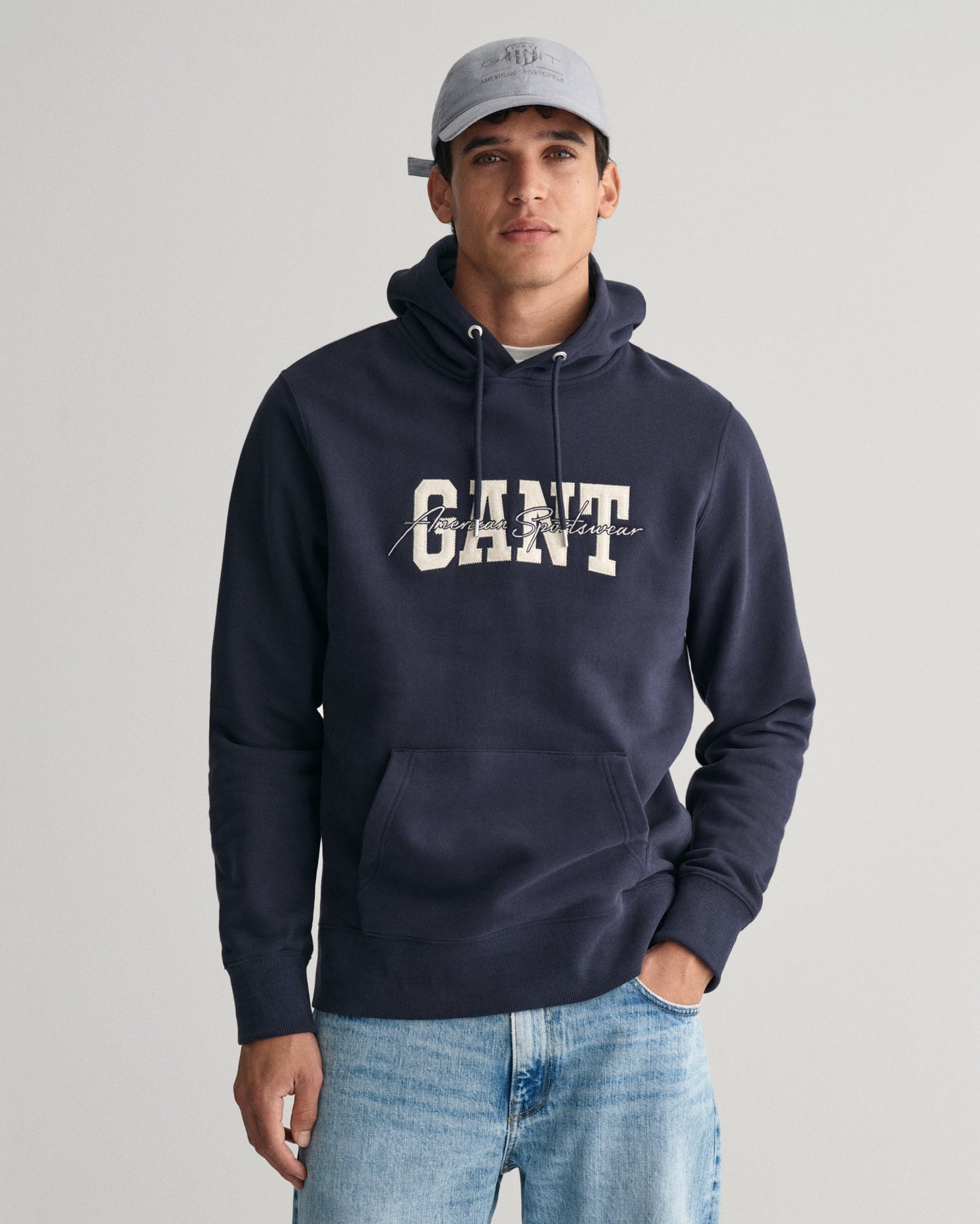 Arch Script Hoodie für Herren – ABENDBLAU 