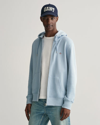 Sweat à capuche zippé Shield pour homme - BLEU COLOMBE 