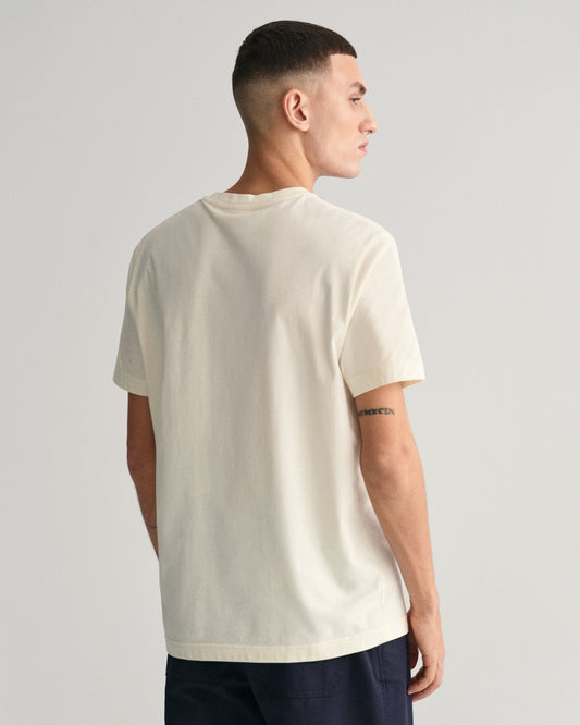 Herren T-Shirt mit Script-Grafik – CREME 