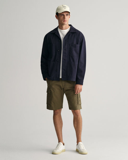Relaxed Fit Twill-Cargo-Shorts für Herren – Wacholdergrün 