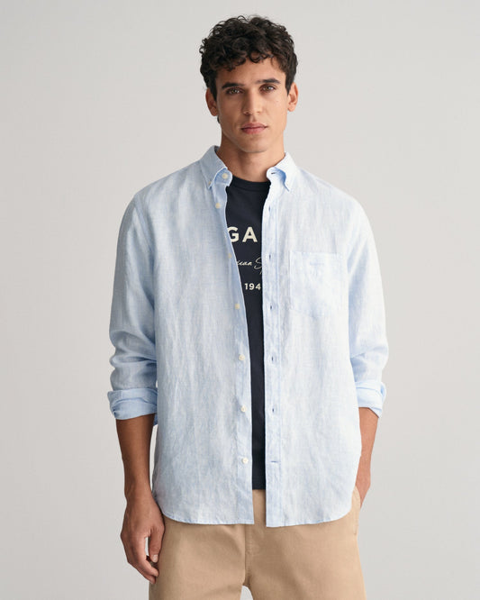 Gestreiftes Leinenhemd für Herren im Regular Fit – CAPRIBLAU 