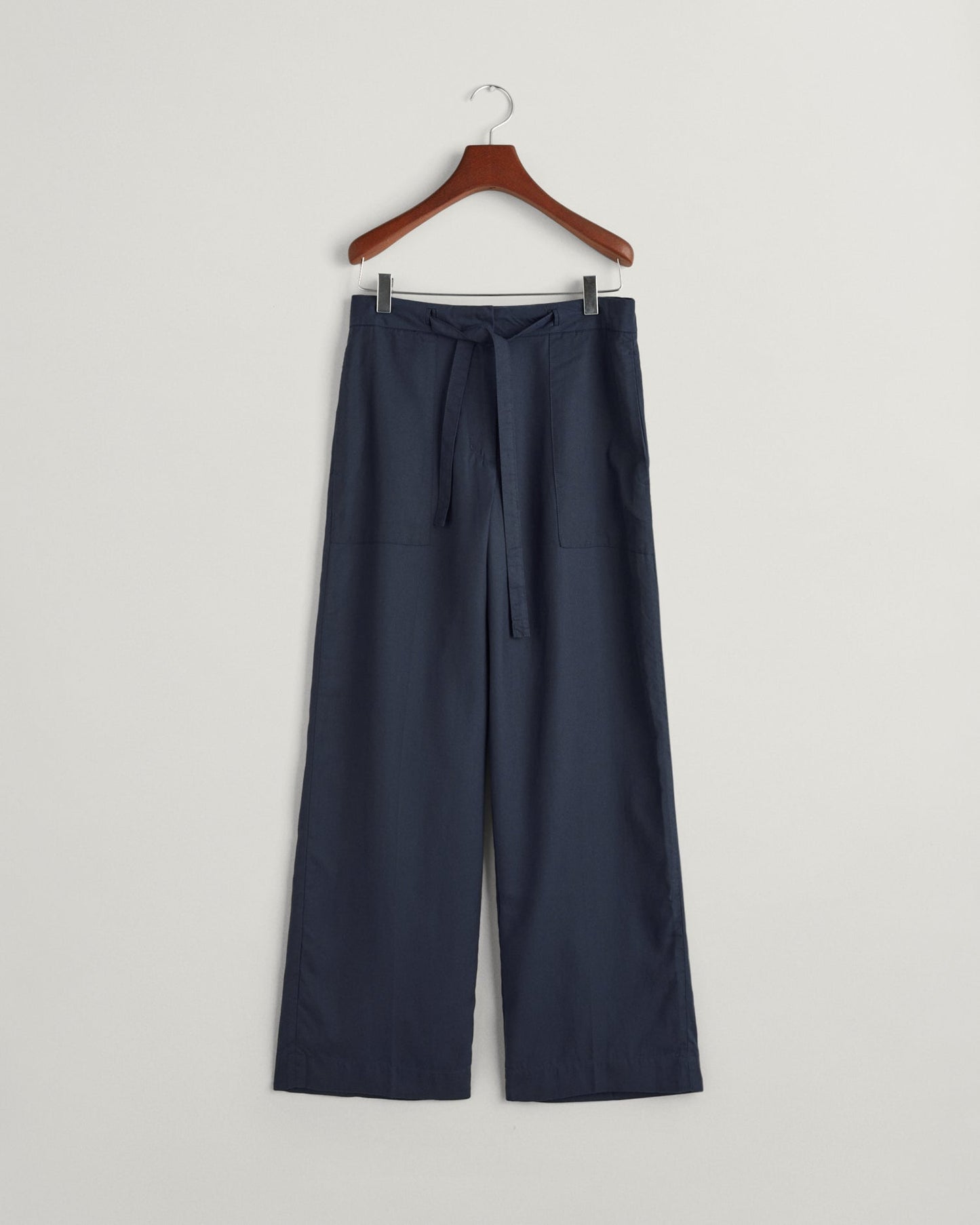 Pantalon décontracté à taille nouée pour femme - BLEU SOIR 
