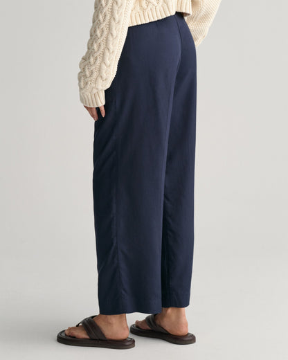 Pantalon décontracté à taille nouée pour femme - BLEU SOIR 