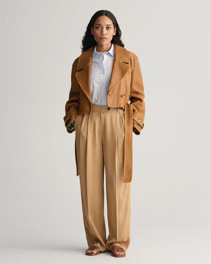 Chemise en popeline vichy coupe classique pour femme - BLEU CLAIR 