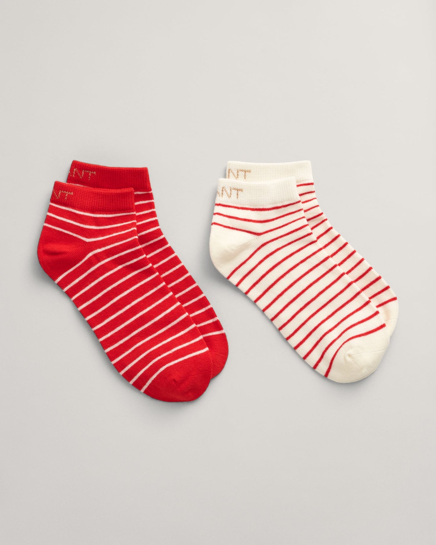 Lot de 2 paires de chaussettes à rayures bretonnes pour femme - ROUGE VIF 