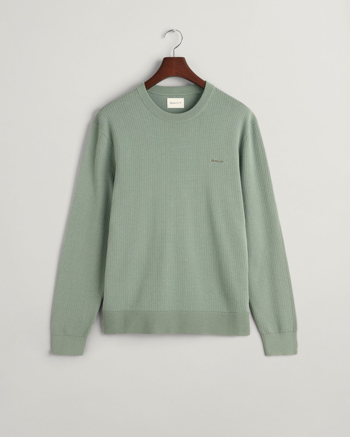 Pull ras du cou en coton texturé pour homme - KALAMATA GREEN 