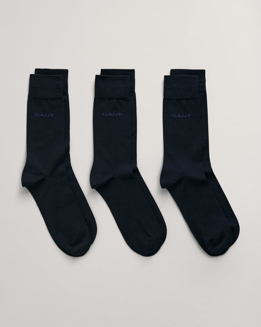 Herrensocken aus merzerisierter Baumwolle im 3er-Pack - MARINE 
