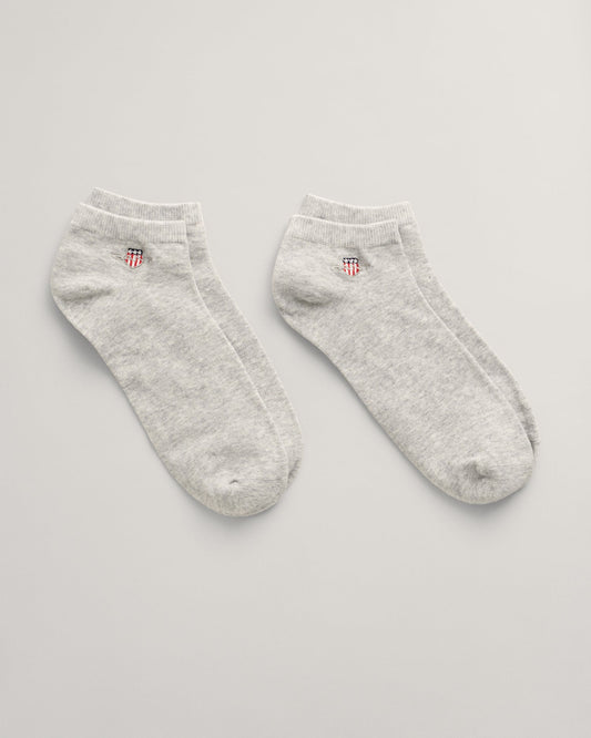 2er-Pack Shield-Söckchen für Herren – HELLGRAU MELANGE 