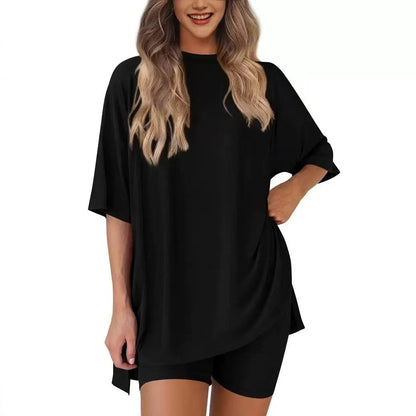 🔥Last Day 49% OFF - Women's Oversized Casual T-Shirt Shorts Suit Stretch Two-Piece Set