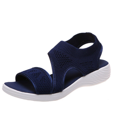 Chaussures d'été décontractées pour femmes, sandales à plateforme creuses en maille à bout ouvert 