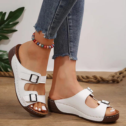 😍Letzter Tag 50 % RABATT😍- Orthopädische Sandalen mit verstellbarer Doppelschnalle für Damen 