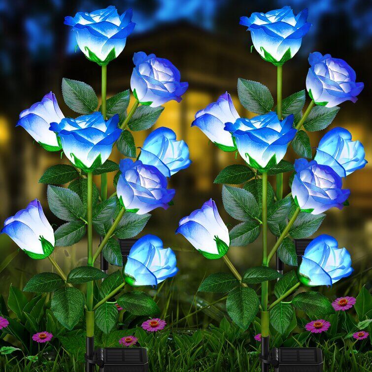 [🏆49% OFF]Chikalabs Garden Rose Solar Flower Stake Lights