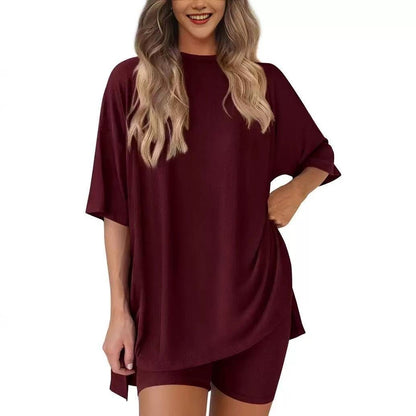 🔥Last Day 49% OFF - Women's Oversized Casual T-Shirt Shorts Suit Stretch Two-Piece Set
