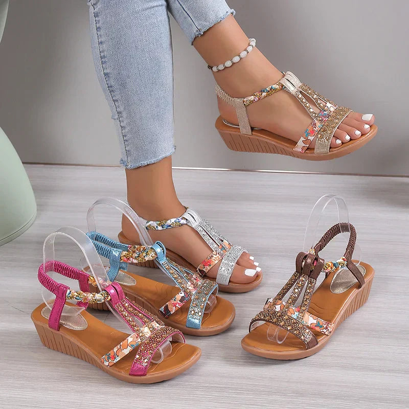 Women's New Summer Rhinestone Open Toe Orthopaedic Sandals