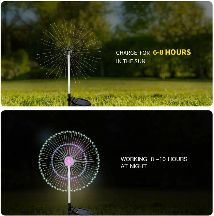 🎁Chikalabs Waterproof Solar Garden Fireworks Lighting Lamp
