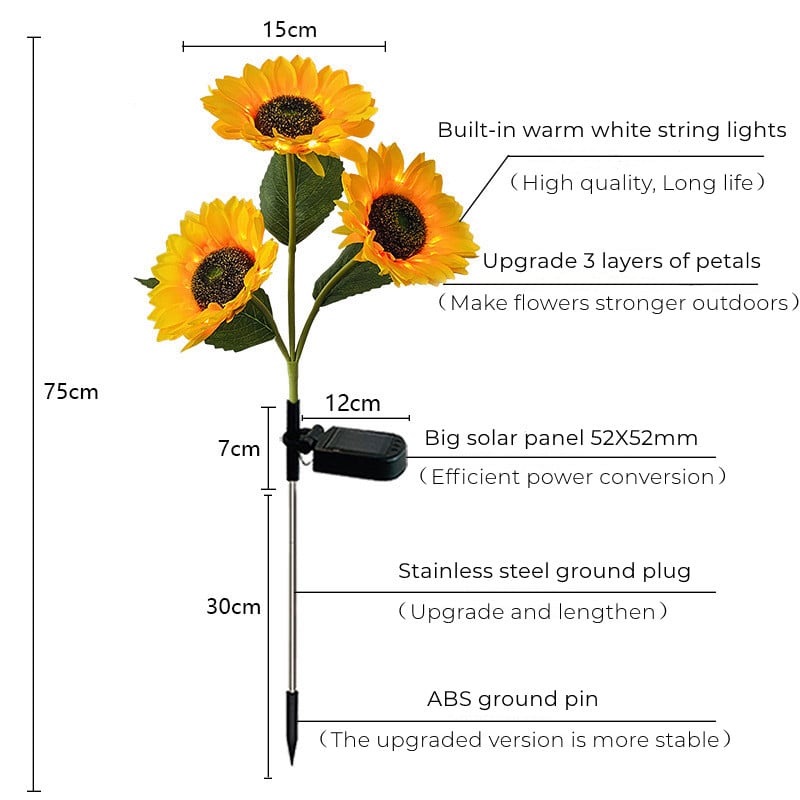 🔥DERNIER JOUR DE VENTE🌻Chikalabs Garden Lampe solaire tournesol étanche🔥
