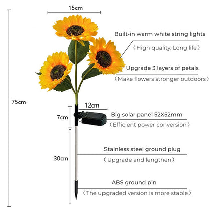 🔥DERNIER JOUR DE VENTE🌻Chikalabs Garden Lampe solaire tournesol étanche🔥