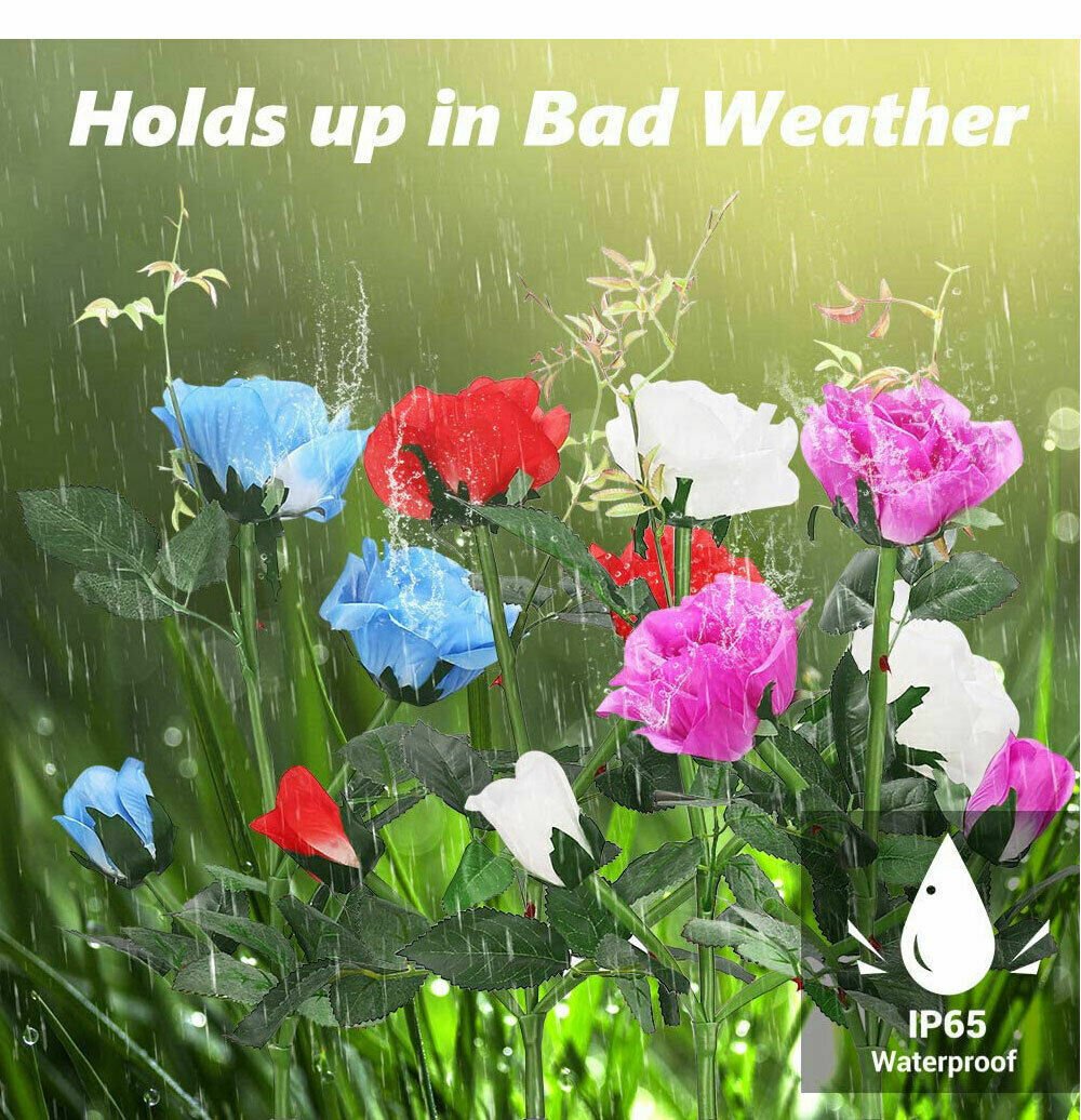 [🏆49% OFF]Chikalabs Garden Rose Solar Flower Stake Lights