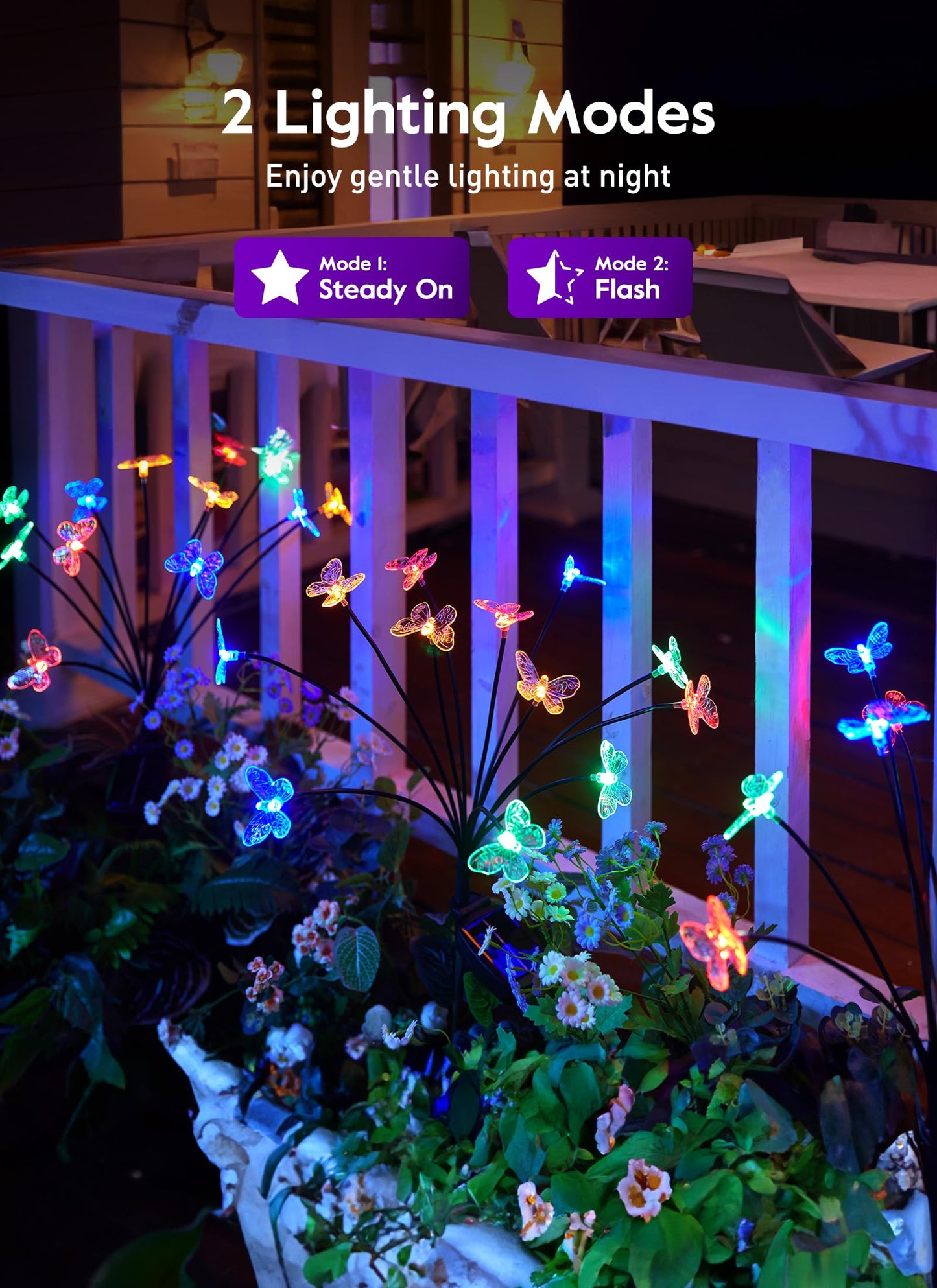 💐Chikalabs Garden Solar Garden Lights, 2 Lighting Modes