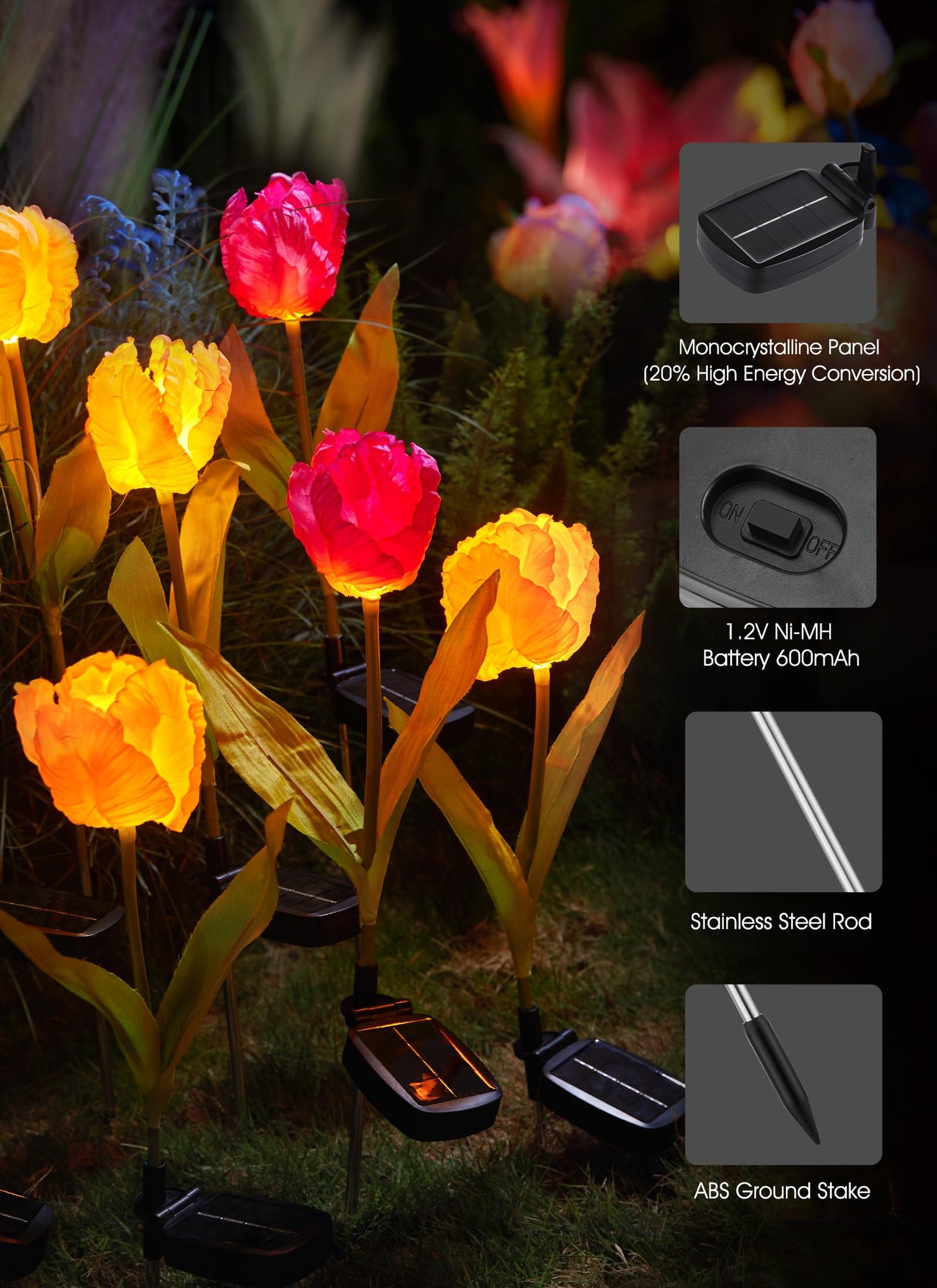 💐Chikalabs Garden Rose Solar Flower Lights