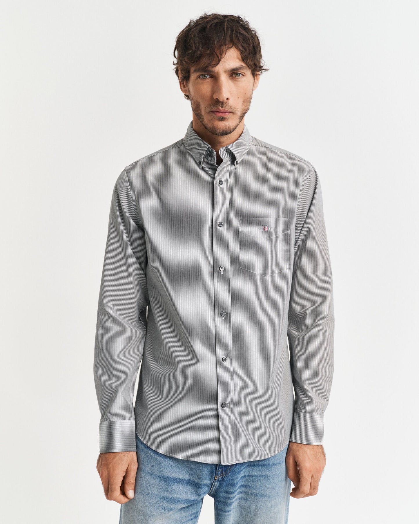 Regular Fit Classic Banker Stripe Poplin Shirt