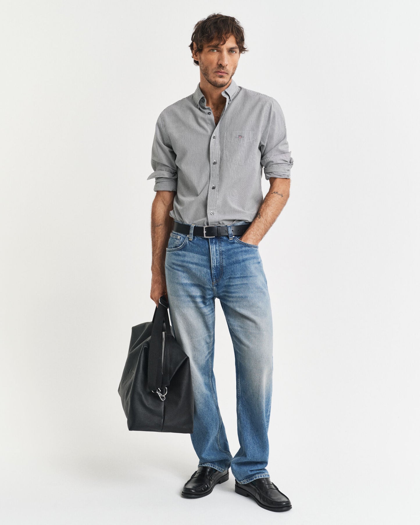 Regular Fit Classic Banker Stripe Poplin Shirt