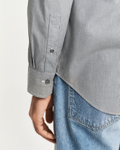 Regular Fit Classic Banker Stripe Poplin Shirt