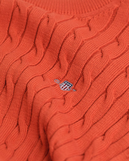 Teens Shield Cotton Cable Knit Crew Neck Sweater